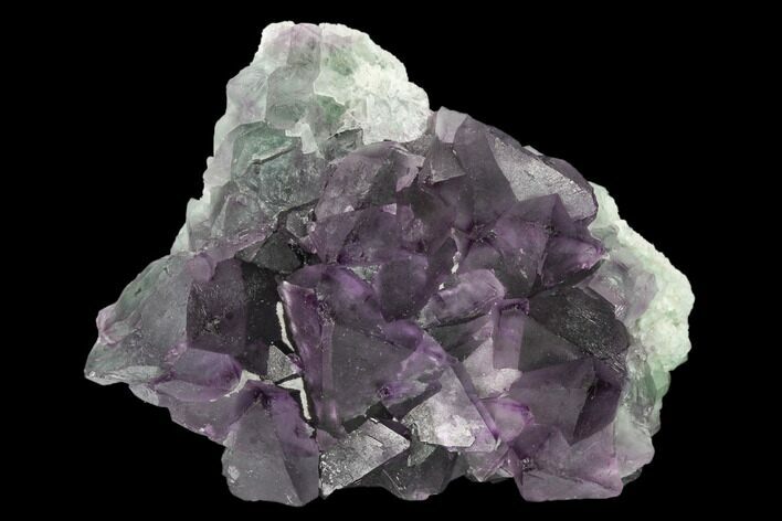 Purple-Green Octahedral Fluorite Crystal Cluster - Fluorescent! #149666